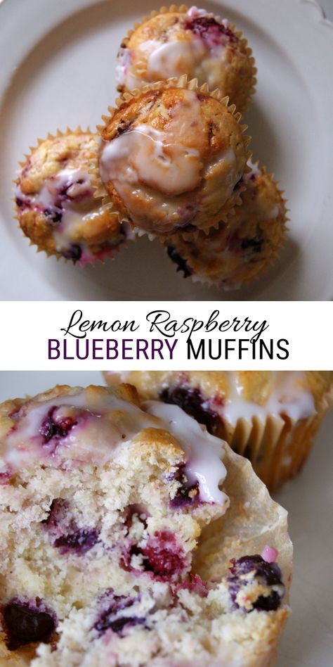 Blueberries And Raspberries Recipes, Blueberry And Raspberry Muffins, Raspberry And Blueberry Recipes, Blueberry Raspberry Recipes, Blueberry Raspberry Muffins, Rasberry Recipes, Yummy Muffins, Raspberry Muffin Recipes, Lemon Raspberry Muffins