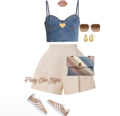 Fest Outfits, Casual Outfit Inspiration, Estilo Preppy, High Waist Shorts, Classy Casual Outfits, Casual Chic Outfit, Cute Simple Outfits, Cute Summer Outfits, Summer Fashion Outfits