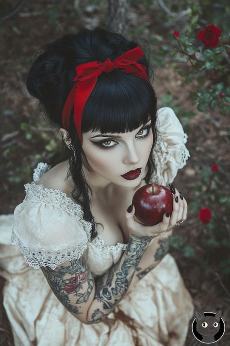 Snow White 🍎  #midjourneygallery #midjourneyartwork  #machinelearning #generativeart  #aiart #art #ai Punk Snow White, Grimm Characters, Gothic Snow White, Goth Snow White, Snow White Photoshoot, Dark Snow White, Dark Disney Princess, Dark Snow, Kawaii Spooky