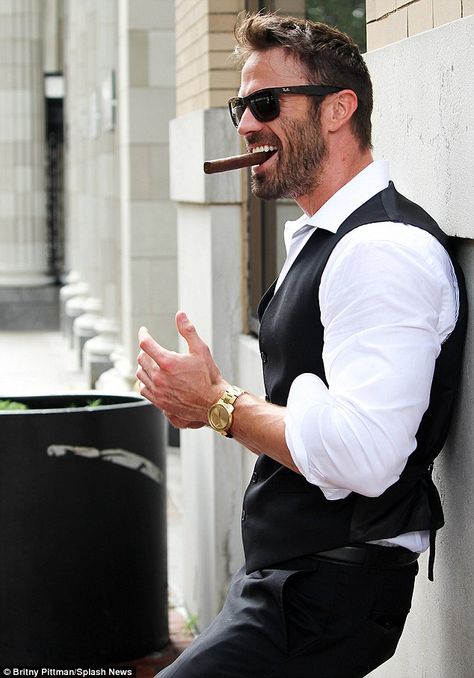 Photography Poses For Men, Gentleman Style, Poses For Men, Well Dressed, Cigars, Gentleman, Smocking, A Man, Men Casual