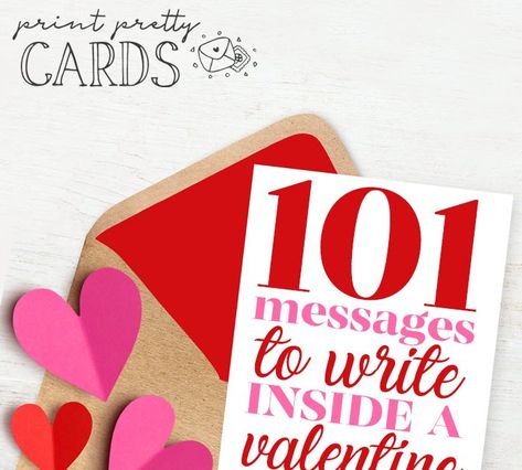 What to Write in a Valentine's Day Card | Print Pretty Cards Inside Of Valentines Day Cards, Valentines Card Inspo Aesthetic, What To Write In A Valentines Card, What To Write In Valentines Card For Him, Valentines Card Sayings, Easy Valentine Cards, Valentine Notes, Adult Valentines, Happy Galentines Day