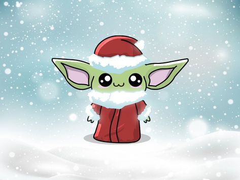 Cute Christmas Illustration Art, Baby Yoda Navidad, Christmas Drawings Cute, Christmas Aesthetic Drawing, Christmas Cute Drawing, Christmas Cute Illustration, Crismas Drawings Ideas, Cute Christmas Drawing Ideas, Cute Christmas Drawings