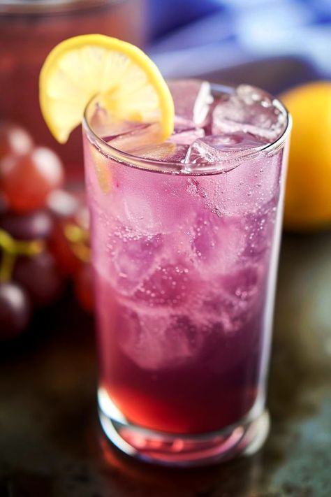 Grape Soda Breeze Summer Vodka Drinks, Grape Fanta, Grape Kool Aid, Wedding Drinks, Refreshing Cocktail, Soda Recipe, Gourmet Snacks, Grape Soda, Lemon Lime Soda