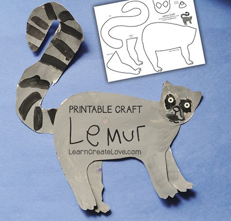 Free printable Lemur craft for Rainforest theme, tints and patterns Lemur Craft, Preschool Rainforest, Rainforest Preschool, Rainforest Classroom, Rainforest Crafts, Rainforest Activities, Jungle Crafts, Rainforest Theme, World Thinking Day