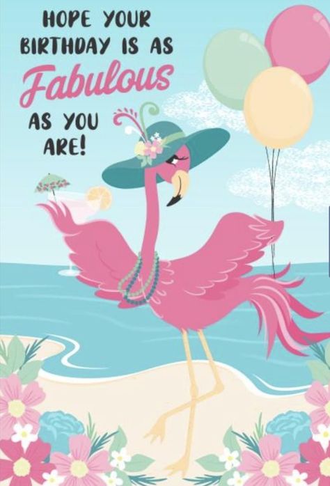 Flamingo Happy Birthday, Birthday Flamingo, Free Happy Birthday Cards, Happy Birthday Illustration, Happy Birthday Wishes Messages, Birthday Wishes Pics, Birthday Wishes Greetings, Birthday Greetings Friend, Happy Birthday Art