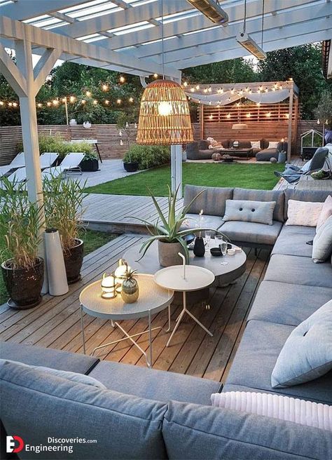 Gorgeous Outdoor Patio Design Ideas - Engineering Discoveries Backyard Ideas For Small Yards, Outdoor Patio Designs, Backyard Garden Landscape, Back Garden Design, Cozy Backyard, Backyard Pool Landscaping, Budget Patio, Beautiful Patios, Casa Exterior