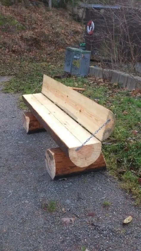 Natural Outdoor Furniture, Wood Log Crafts, Log Planter, Rustic Log Furniture, Log Wall, Log Furniture, Wood Logs, Wooden Sofa, Outdoor Decor Backyard