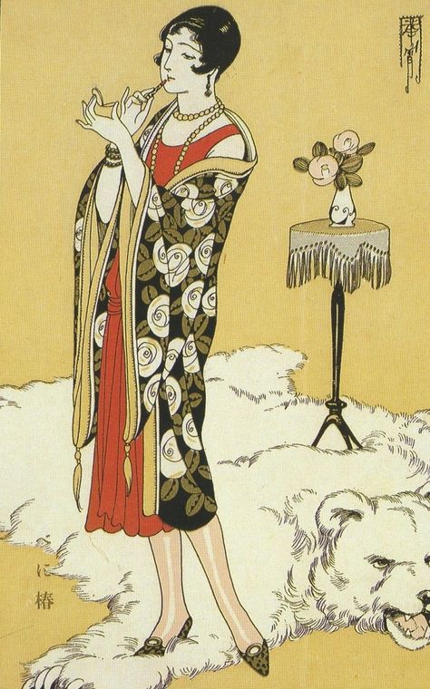 Ehime Japan, Art Deco Illustrations, Personajes Studio Ghibli, Ehime, Art Deco Illustration, Deco Poster, Art Deco Posters, 1920s Art, Moda Vintage