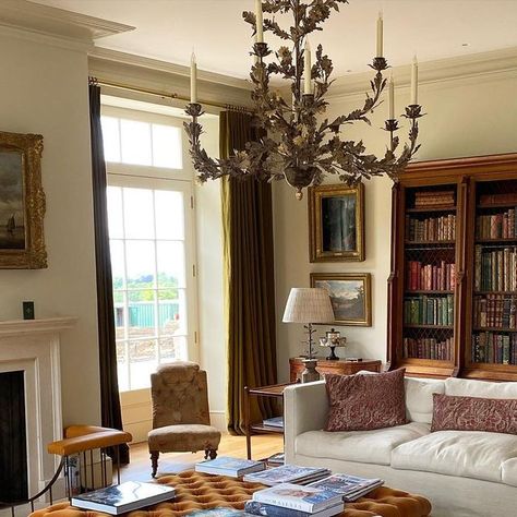 Joanna Plant on Instagram: "A country house drawing room #joannaplantinteriors" Joanna Plant Interiors, Joanna Plant, Drawing Room Design, Yellow Armchair, Drawing Room Interior, House Drawing, Beautiful Country, Drawing Room, Daybed