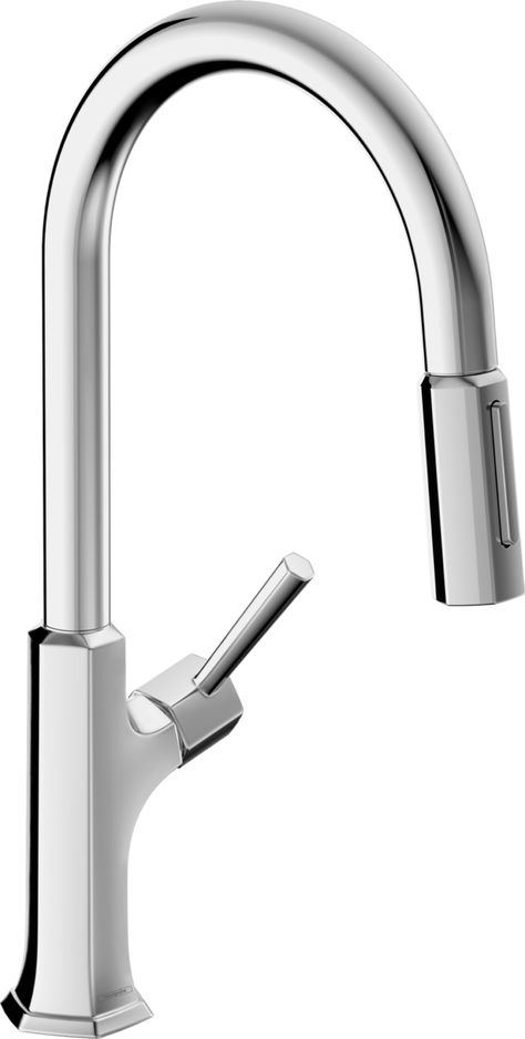 hansgrohe Kitchen faucets: Locarno, HighArc Kitchen Faucet, 2-Spray Pull-Down, 1.75 GPM, Art. no. 04852000 | hansgrohe CA Pull Down Kitchen Faucet, Glamorous Interiors, Kitchen Base Cabinets, Bar Faucet, Chrome Faucet, Single Handle Kitchen Faucet, Art Deco Movement, Kitchen Installation, Prep Kitchen