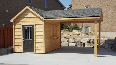 Shed With Gazebo, Pavilion With Shed, Shed With Deck Patio, Pavillion Shed Combo, Shed With Carport Ideas, Shed With Covered Porch, Shed Pavilion, Shed With Overhang Porch, Shed With Overhang