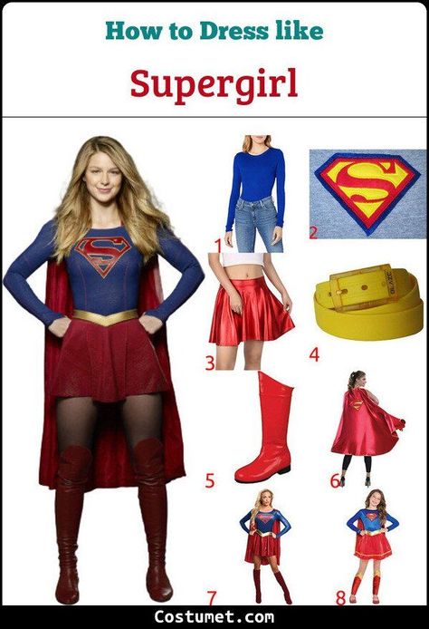 Supergirl Outfit Ideas, Easy Super Hero Costumes For Women, Long Sleeve Halloween Costume Women, Superhero Costumes Diy, Diy Superhero Costume For Women, Super Hero Costumes For Women, Supergirl Costume Diy, Super Woman Costume, Super Hero Halloween Costumes