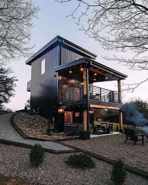 LOG CABINS on Instagram: “Double tap if you would stay here🌟🔥 - 🏠Follow us (@mylogcabins ) for more🏠 🏠Follow us (@mylogcabins ) for more🏠 🏠Follow us (@mylogcabins )…” Tiny Loft, Home Gym Design Garage, Affordable House Plans, Container Houses, Tiny House Layout, Home Porch, Container House Design, Cabin Ideas, Tiny House Living