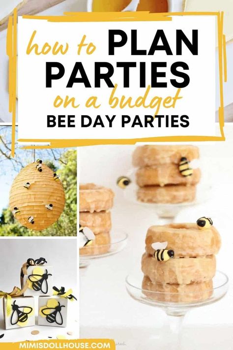 Bee Party Decorations + Ideas for a Birthday or Baby Shower! Bee Party: Buzz-worthy Bee Party Ideas. Throwing a Bee Party or Mom to Bee Baby Shower? I have some fun Bumblebee ideas to share with you today! Celebrate your sweet as honey loved one with a fun little bee themed party! Ready to party like a bumblebee? #bee #beeparty #beeday #mamatobee #babyshower #birthdayparty #partyideas Honey Bee Party Food, Bee Themed Party Games, Honey Bee Baby Shower Food Ideas, Mom To Bee Baby Shower Decorations, Food For Bee Themed Party, Bumblebee Party Ideas, Queen Bee Party Theme, Mommy To Bee Shower Ideas, Bumble Bee Party Food