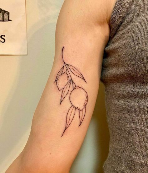 Tattoos For Boys, Lemon Branch, Fruit Tattoo, Trending Tattoos, Beginner Tattoos, Vine Tattoos, The Sweetest Thing, Poke Tattoo, Discreet Tattoos