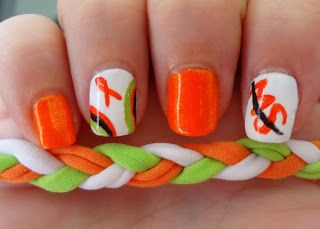 Glossy and Glitter: 5k Walk Multiple Sclerosis Mani Ms Nail Designs, Finger Nails Ideas, Ms Nails, Awareness Nails, Shellac Nails Fall, Shellac Nail Art, Gel Manicures, Ms Awareness, Multiple Sclerosis Awareness