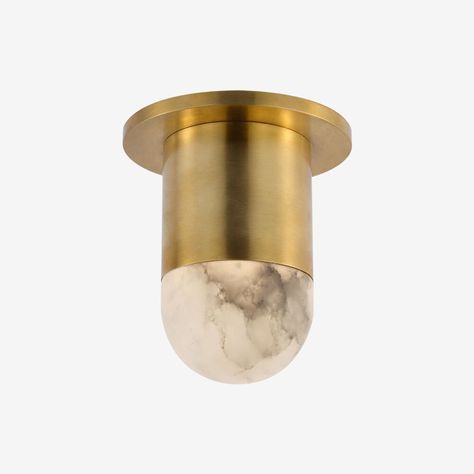 Alabaster Flush Mount Light, Brass Semi Flush Mount Light, Kelly Wearstler Lighting, Brass Flush Mount Light, Flush Chandelier, Lighting For Home, Nyc Apt, Architectural Lighting Design, Lamps Floor