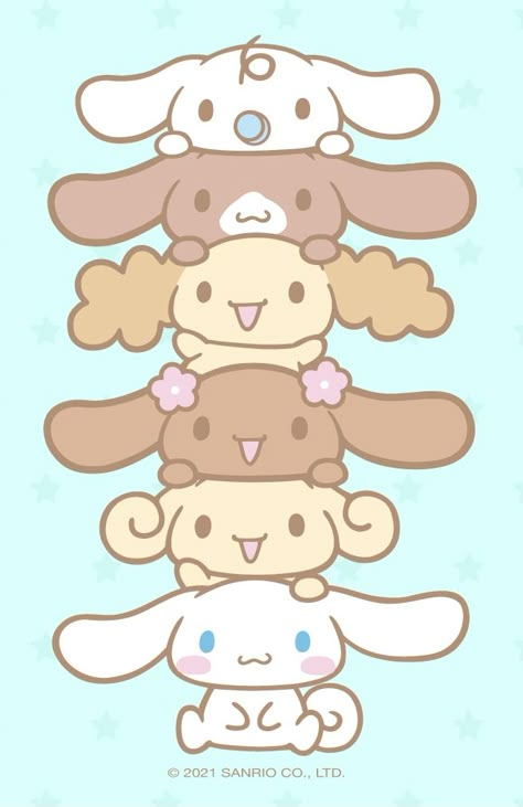 Cinamoroll And Friends, Cinnamoroll Family Wallpaper, Cinnamoroll Siblings, Cinimin Rolls Sanrio, Cinnamon Roll Family Sanrio, Hello Kitty Cinnamoroll, My Melody Kuromi And Cinnamoroll Trio, Hello Kitty And Friends Cinnamoroll, Cinnamoroll Family