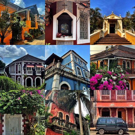 Goa 
India 
Architecture 
Latin
Portuguese 
Latin quarters 
Colourful 
Doors 
Houses 
Aesthetic 
Vintage Portuguese Culture, States Of India, Dream Places, Hindu Art, Goa, Dream House, India, Quick Saves, Art