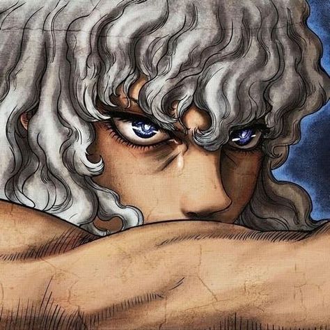 berserk A Drawing, A Man, Twitter, Hair, Blue, White