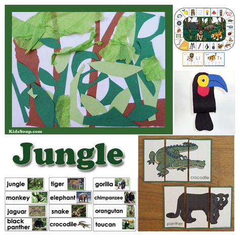 Jungle Preschool, Jungle Animals Preschool, Jungle Theme Activities, Rainforest Preschool, Jungle Animal Crafts, Mammals Activities, Preschool Jungle, Jungle Activities, Safari Crafts