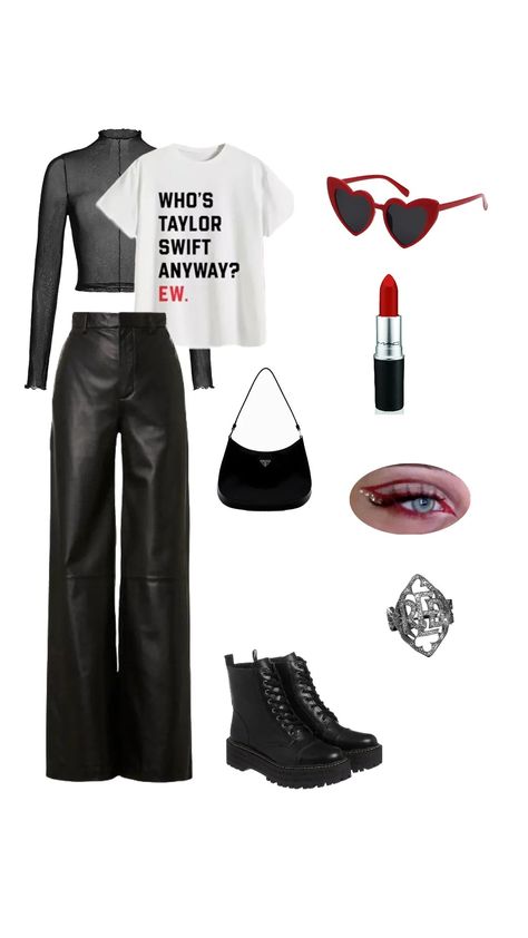 Taylor Swift Outfits Concert Ideas Reputation, Taylor Swift Red Era Outfit Inspiration, Taylor Swift Concert Outfit Winter, Outfit Para Recital, Eras Tour Outfits For Cold Weather, Eras Tour Outfits Winter, Red Era Taylor Swift Outfit, Reputation Inspired Outfits, Taylor Swift Outfits Inspiration