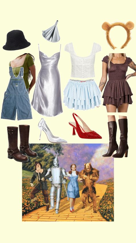 Disney Group Costumes, Wizard Of Oz Halloween, The Wizard Of Oz Costumes, Dorothy Halloween Costume, Tin Man Costumes, Trio Costumes, Wicked Costumes, Scarecrow Costume, Halloween Costumes For Teens Girls