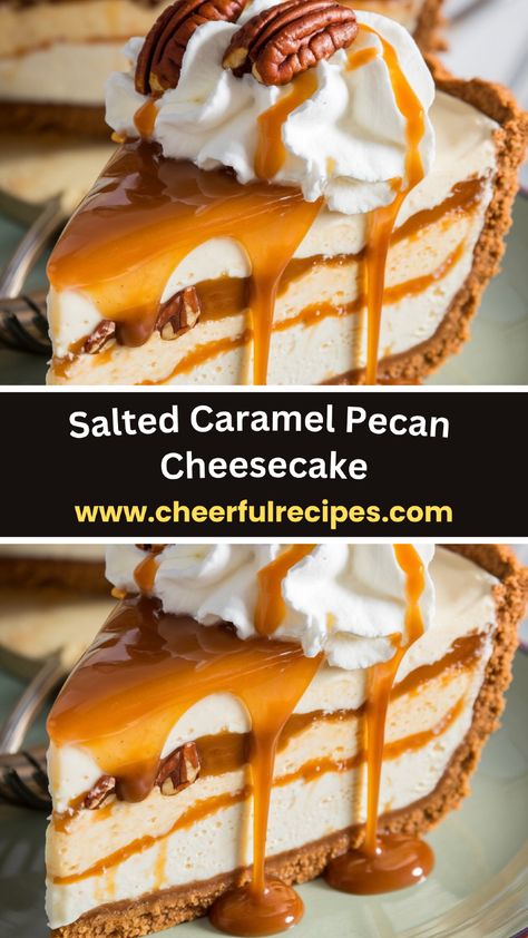 🍰✨ Indulge in pure decadence with this Salted Caramel Pecan Cheesecake!

Creamy cheesecake layers, crunchy pecans, and a drizzle of gooey salted caramel make every bite unforgettable.

Perfect for impressing guests or treating yourself to something special! 😍

Save this pin now, and don’t forget to visit cheerfulrecipes.com for the full recipe!

Who’s ready for a slice? 👇 Caramel Pecan Cheesecake, Pecan Pie Cheesecake, Pecan Cheesecake, Cream Cheese Desserts, Rich Desserts, Caramel Pecan, Cheese Dessert, Crunchy Pecans, Creamy Cheesecake