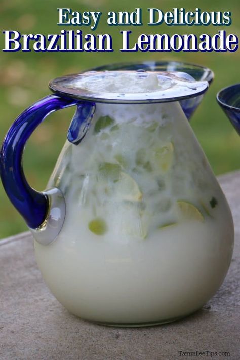 Lime And Condensed Milk Drink, Brazilian Lemonade Recipe, Brazilian Restaurant, Brazilian Lemonade, Lime Water, Refreshing Drinks Recipes, Lemonade Recipe, Diy Drinks, Fancy Drinks