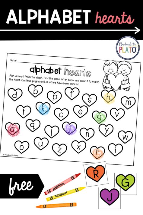 Valentines Homeschool, Valentine Literacy Activities, February Kindergarten, Preschool Valentines Activities, Playdough To Plato, Kindergarten Valentines, Alphabet Centers, Alphabet Activity, Letter Recognition Activities