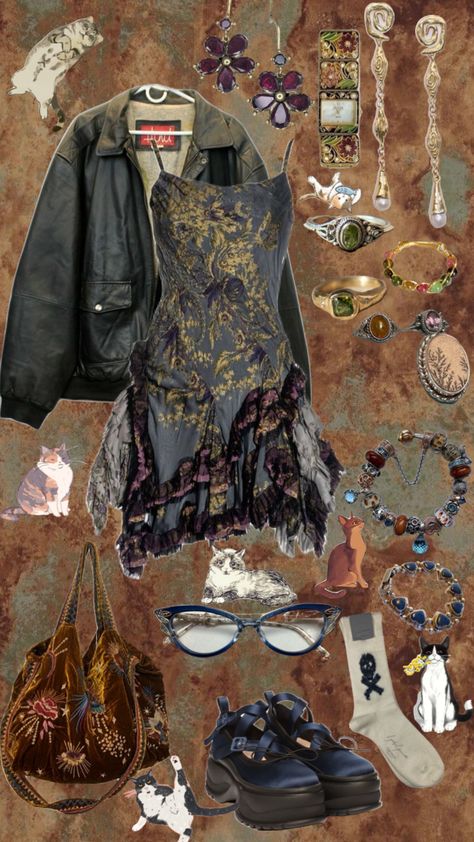 #outfitinspo #vibes #ootd #ootdinspo #cats #outfitcheck #blueaesthetic Earthy Outfits, Quirky Fashion, Swaggy Outfits, Hippie Outfits, Dream Clothes, Retro Outfits, Fashion Killa, Grunge Outfits, Aesthetic Outfits