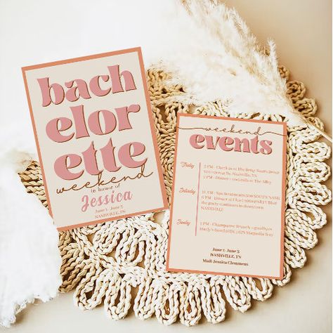 Minimal Bachelorette Weekend Invitation for $3.50 - Bachelorette Card Wedding Starters, Bachelorette Card, Bachelorette Weekend Invitations, Bachelorette Trip, Bach Party, Bachelorette Weekend, 1st Birthday Invitations, Wedding Business, Wedding Goals