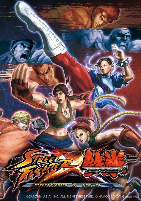 E3 Poster Art from Street Fighter X Tekken #art #artwork #gaming #videogames #gamer #gameart #illustration Street Fighter Vs Tekken, Tekken Art, Street Fighter X Tekken, Tekken Wallpaper, Street Fighter Game, Retro Games Poster, Big Poster, Street Fighter V, Chun Li Street Fighter