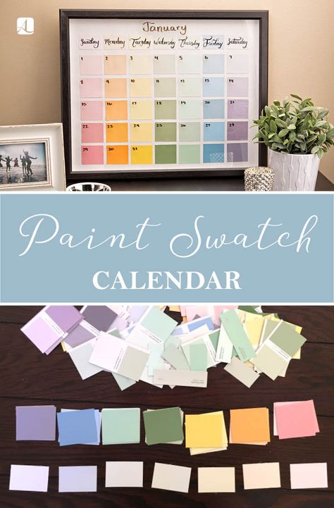 Paint Swatch Calendar, Paint Samples Crafts, Paint Chip Calendar, Paint Chip Crafts, Chip Art, American Lifestyle, Paint Chip, Diy Calendar, Paint Swatches