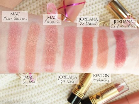 Mac Patisserie Lipstick, Mac Patisserie, Mac Peach Blossom, Jordana Lipstick, Light Summer Color Palette, Lip Colours, Noah Cyrus, Shy Girl, Lip Color Makeup