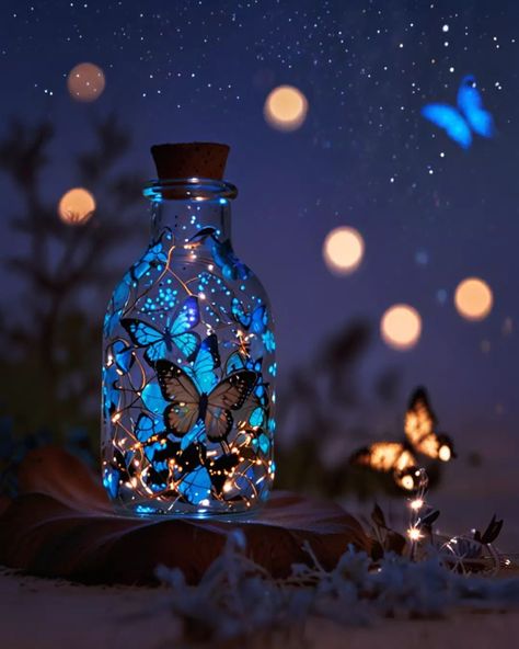 Beautiful glowing butterflies in bottle #butterfly #butterflies #bottle #magic #glowing Glowing Butterflies, Exotic Fish, Butterflies, On Instagram, Quick Saves, Instagram