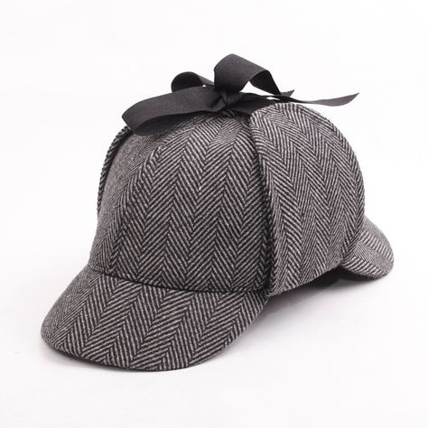 Same Style of Sherlock Holmes Cap Striped Wool Deerstalker Hat Red/Kakki/Coffee/Gray 4 Colors Unisex-in Skullies & Beanies from Men's Clothing & Accessories on Aliexpress.com | Alibaba Group Sherlock Holmes Accessories, Sherlock Party, Lady Sherlock, Sherlock Holmes Party, Sherlock Holmes Hat, Sherlock Holmes Costume, Detective Hat, Topi Vintage, Deerstalker Hat