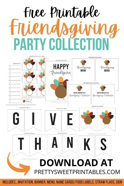 Looking for printables for your Friendsgiving party, here�s a Free Printable Friendsgiving Party Collection to add a festive touch to the kids� Friendsgiving table. #friendsgiving #thanksgiving #freeprintables Friendsgiving Printables, Friendship Printables, Thanksgiving Party Decor, Friendsgiving Decorations, Festive Party Decorations, Friendsgiving Invite, Friendsgiving Party, Birthday Party Printables, Happy Thanksgiving Quotes