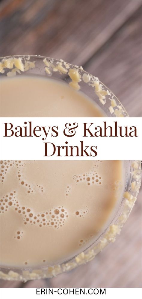 A cocktail with Kahlua in elegant glasses, showcasing rich, creamy flavors and garnishes; perfect for discovering Kahlua holiday cocktails and easy Kahlua drink recipes for festive celebrations or cozy nights in. Baileys Kahlua Recipes Drinks, Cocktails With Kahlua, Cocktails With Baileys, Baileys Drinks Cocktails, Baileys Recipes Drinks, Kahlua Drinks, Simple Cocktail Recipes, Fun Cocktail Recipes, Baileys Cocktails