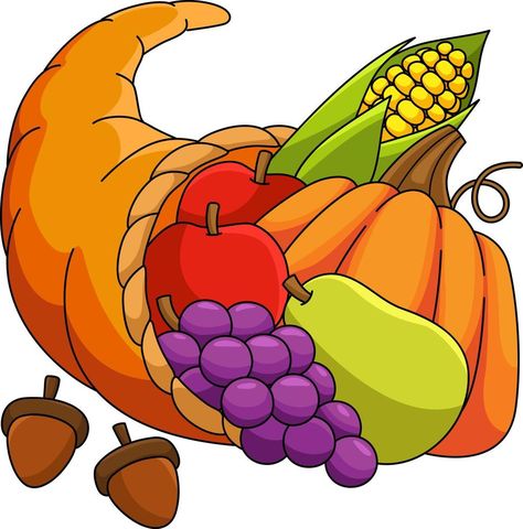 Thanksgiving Cornucopia, Neat Gift Ideas, Thanksgiving Clip Art, Thanksgiving Cartoon, Food Cartoon, Creative Drawing Prompts, Drawing Prompt, Window Art, Creative Drawing