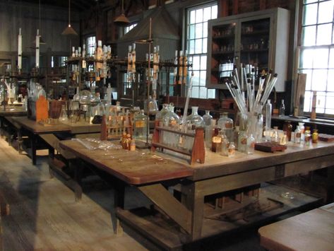 Botanical Laboratory, Mad Scientist Lab, Laboratory Design, Bg Design, Chemistry Labs, Mad Science, Attic Remodel, Thomas Edison, Weird Science