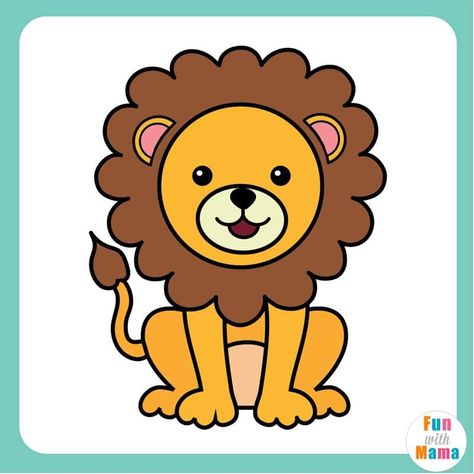 Cartoon Lion Drawing Easy, Lion Drawing Easy Step By Step, Lion Sketch Simple, How To Draw Lion, Cute Lion Drawing Easy, Lion Easy Drawing, Cartoon Lion Drawing, How To Draw A Lion, Draw A Lion Easy