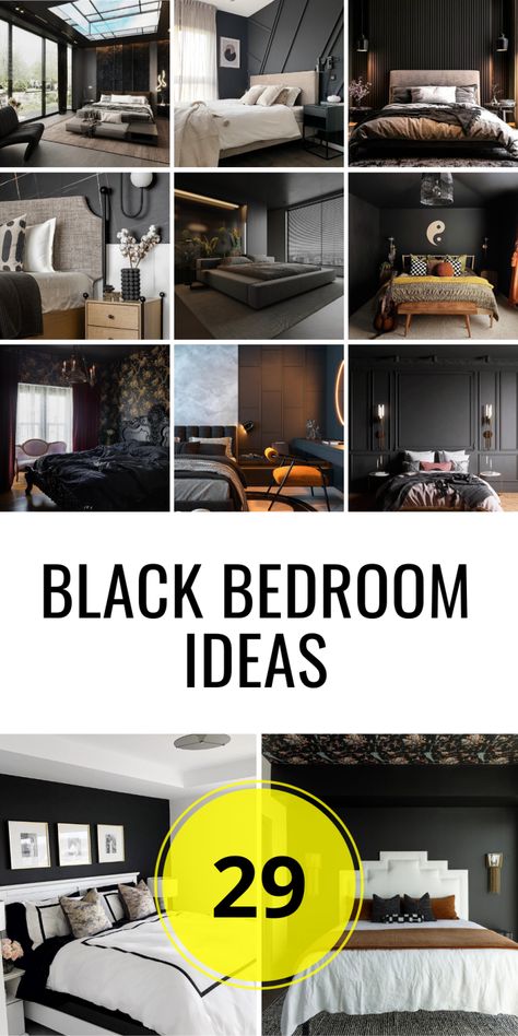 Top 29 Black Bedroom Ideas for a Modern Home Makeover | Style Guide - placeideal.com Black Bedroom Decor Ideas, Black Modern Bedroom, Black Bedroom Ideas, Black Walls Bedroom, Black Bedroom Design, Black Bedroom Decor, Black Accent Walls, Black Bed Frame, Sleek Furniture