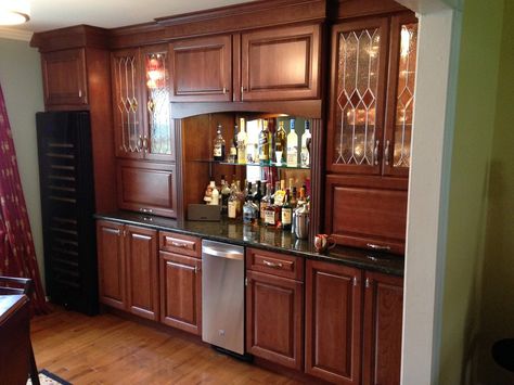 Oak Entertainment Center, Large Entertainment Center, Wall Entertainment Center, Liquor Bar, Updated Traditional, Bar Wall, Wall Bar, Bar Cabinet, Front Room