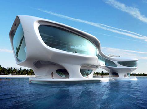 Marine Research Center, Tsunami Waves, Floating Architecture, Kuta Beach, Futuristic Building, Future Buildings, Research Center, Floating House, Research Centre