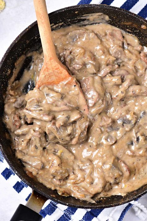 Dairy Free Beef Stroganoff Ground Beef Stroganoff Dairy Free, Dairy Free Stroganoff, Beef Stroganoff Dairy Free, Dairy Free Beef Stroganoff, Hamburger Helper Beef Stroganoff, Beef Mushroom Stroganoff, Stroganoff Casserole, Baked Chicken Breast Recipes, Oven Baked Chicken Breast