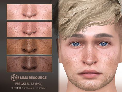 Cc Freckles, Strong Nose, The Sims 4 Pack, Sims 4 Makeup, Sims 4 Decades Challenge, The Sims 4 Skin, 4 Poses, Makeup Cc, The Sims 4 Packs