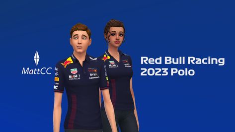 Sims 4 - Red Bull Racing 2023 Team Polo Shirt Sims 4 Formula 1 Cc, F1 Sims 4 Cc, Red Bull F1, Sims 4 Challenges, Ts4 Cc, Red Bull Racing, Maxis Match, Red Bull, Sims 4 Mods