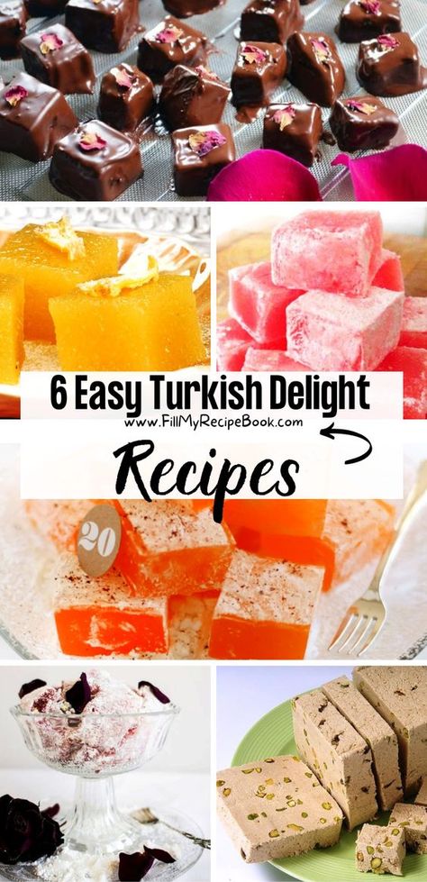 6 Easy Turkish Delight Recipes - Fill My Recipe Book Turkish Delight Recipes, Homemade Turkish Delight, Turkish Candy, Turkish Snacks, Delight Recipes, Turkish Recipes Desserts, My Recipe Book, Turkish Sweets, Raspberry Recipes