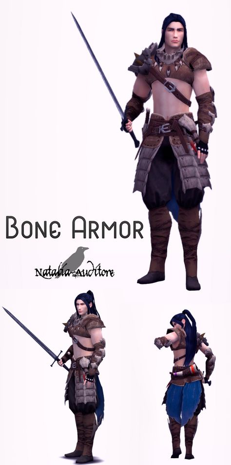 Bone armour | Natalia-Auditore on Patreon Sims 4 Barbarian Cc, Viking Sims 4 Cc, Sims 4 Cc Armor, Sims 4 Armor Cc, Sims 4 Armor, Sims 4 Viking Cc, Sims 4 Medieval, Bone Armor, Mods Ts4